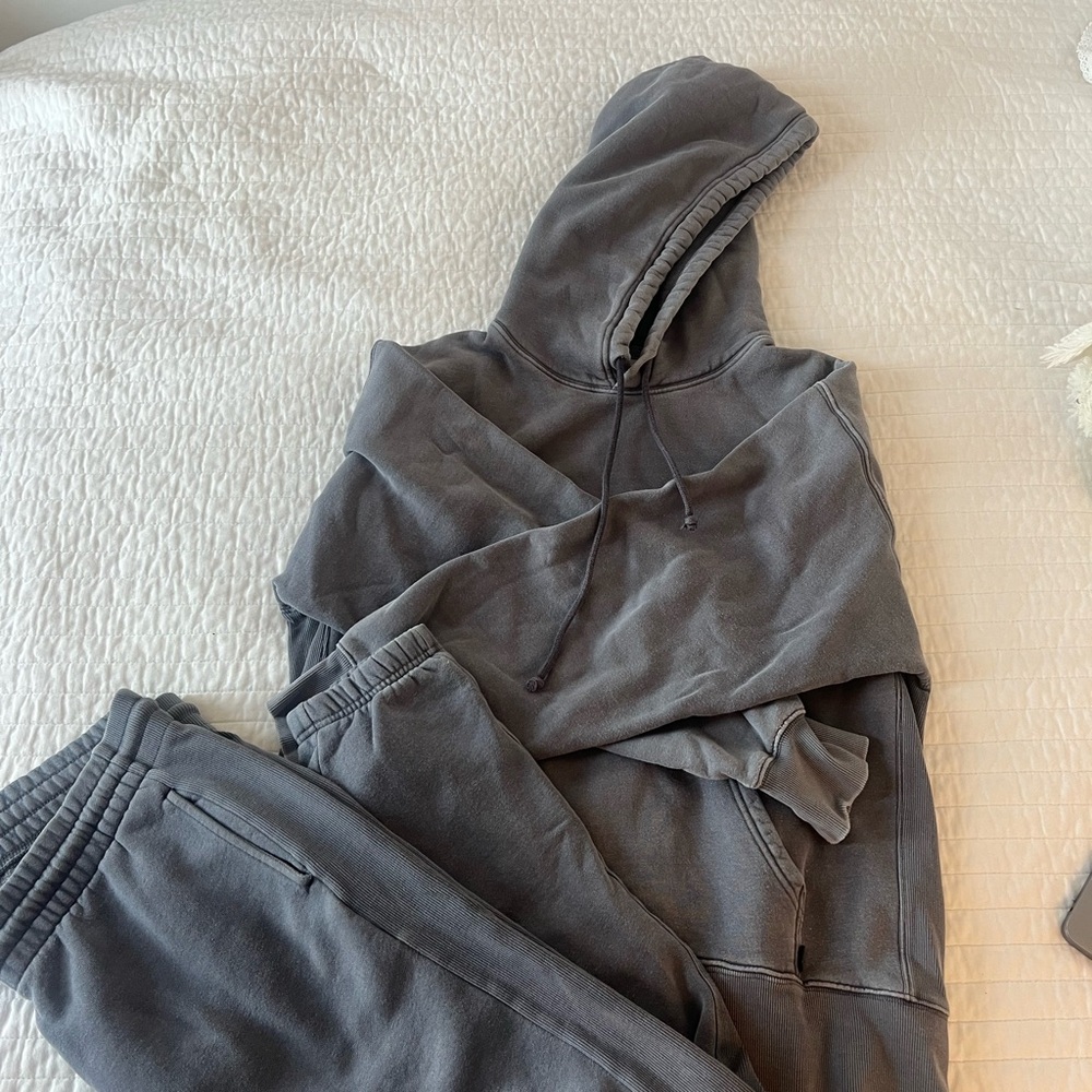 Aritzia Gray Hoodie and Sweatpants Set